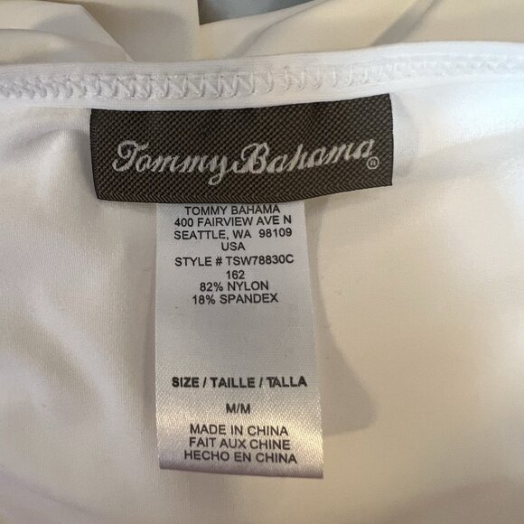 TOMMY BAHAMA Women White Dress Medium Size Stretch Pockets Sleeveless Round Neck - Picture 3 of 8